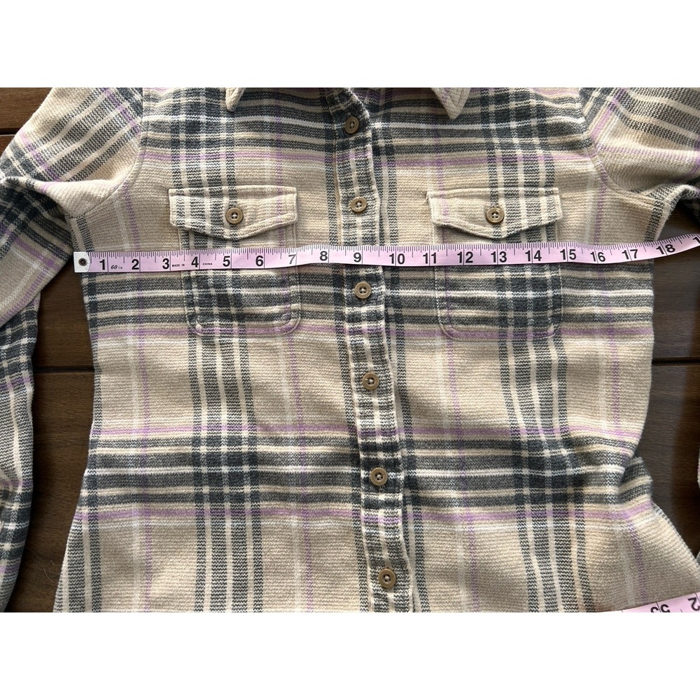Patagonia Fjord Flannel Shirt Women's Small Size 4 Plaid 100% Organic Cotton - Picture 2 of 5